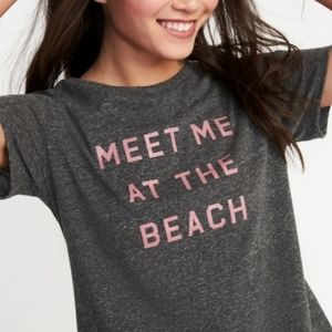 OLD NAVY Black & Pink Short Sleeve Slub T-Shirt